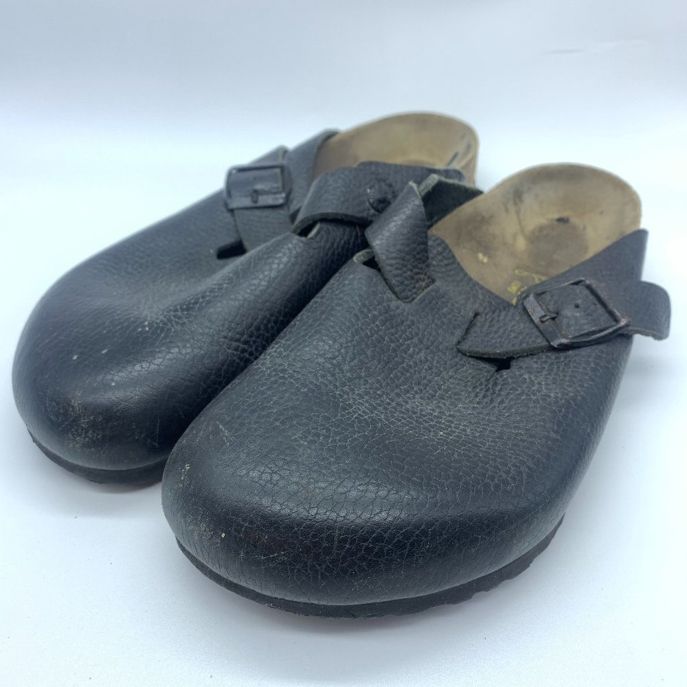 Birkenstock Boston Black Leather Clogs Mules 41